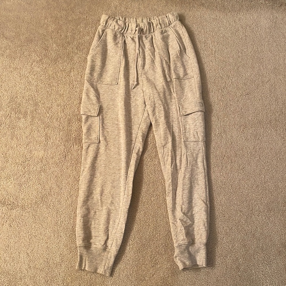 PINK light grey cargo joggers